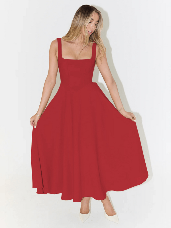 Arwen flowing square neck midi dress – image 2