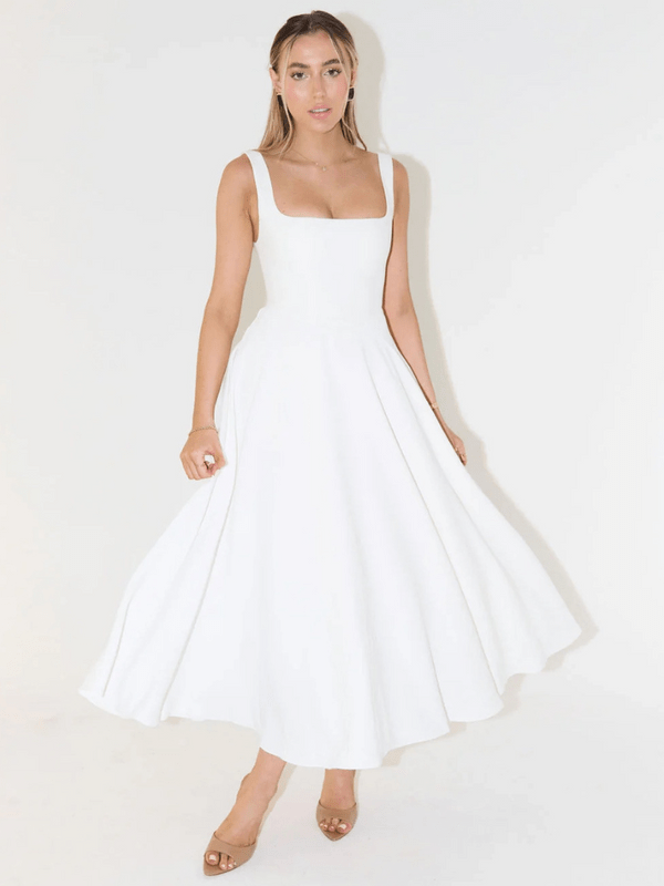 Arwen flowing square neck midi dress – image 14