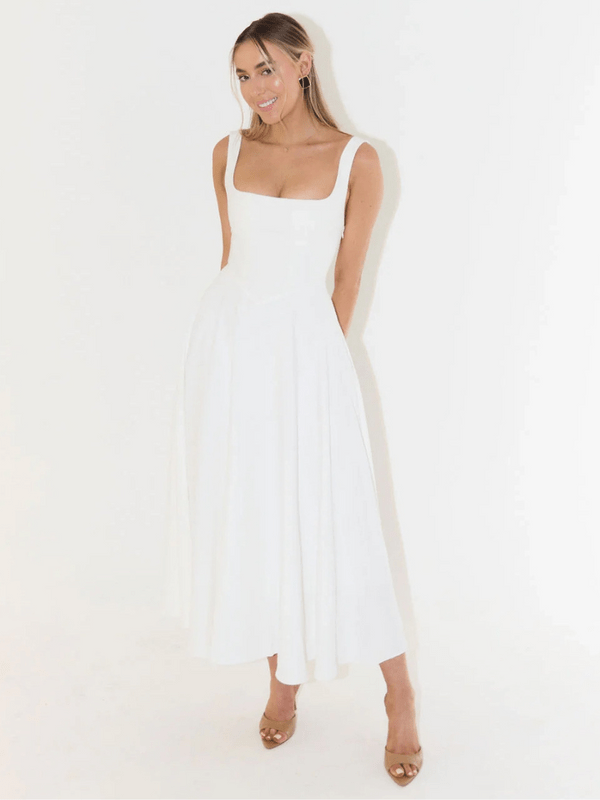 Arwen flowing square neck midi dress – image 16
