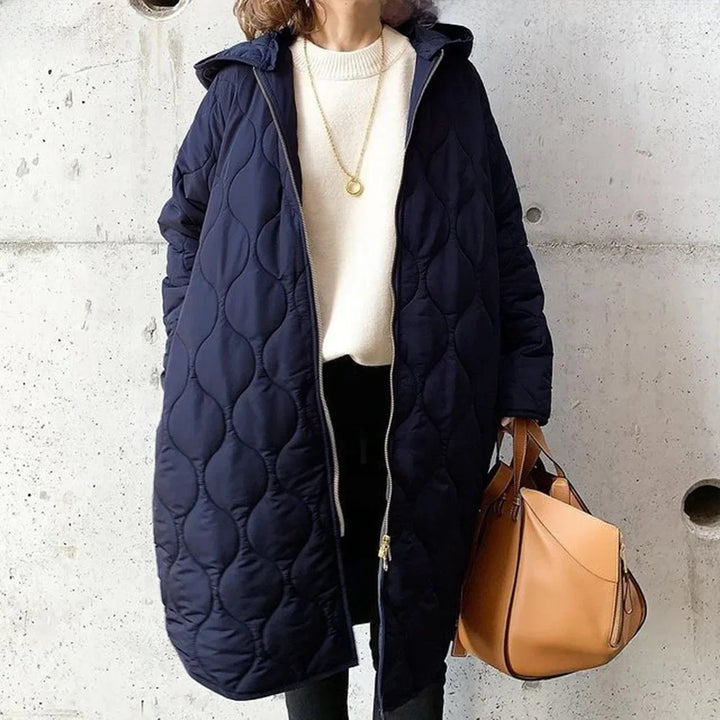 Lamorna longline quilted jacket with hood – image 4