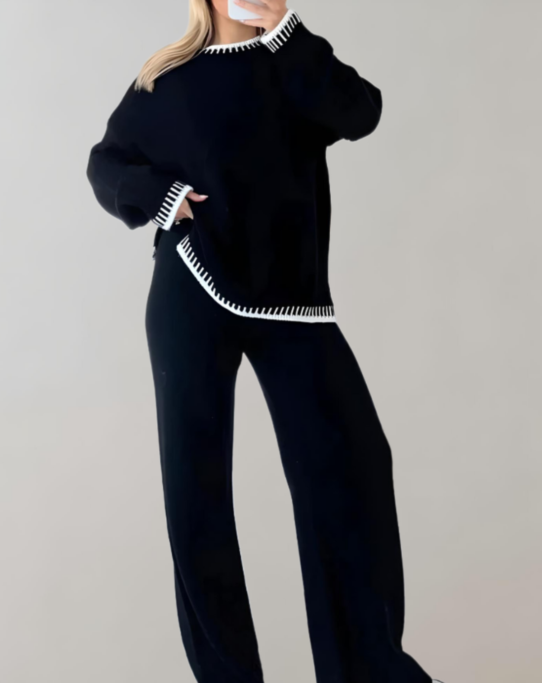Ottavia oversized jumper and wide leg trouser set – image 3
