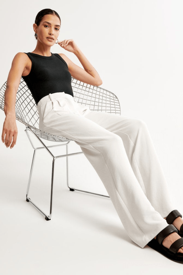 Ida sleek high waisted wide leg trousers – image 3