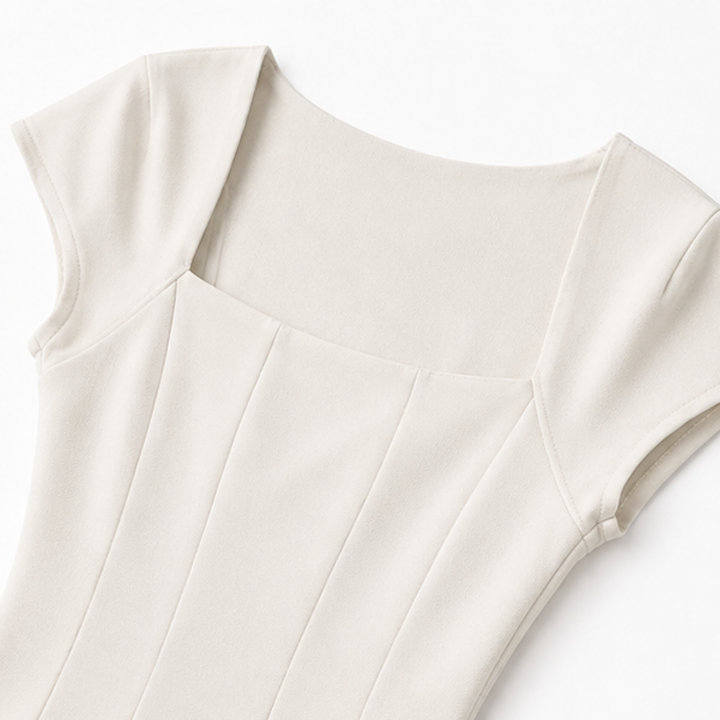 Rosabel square neck satin midi dress – image 7