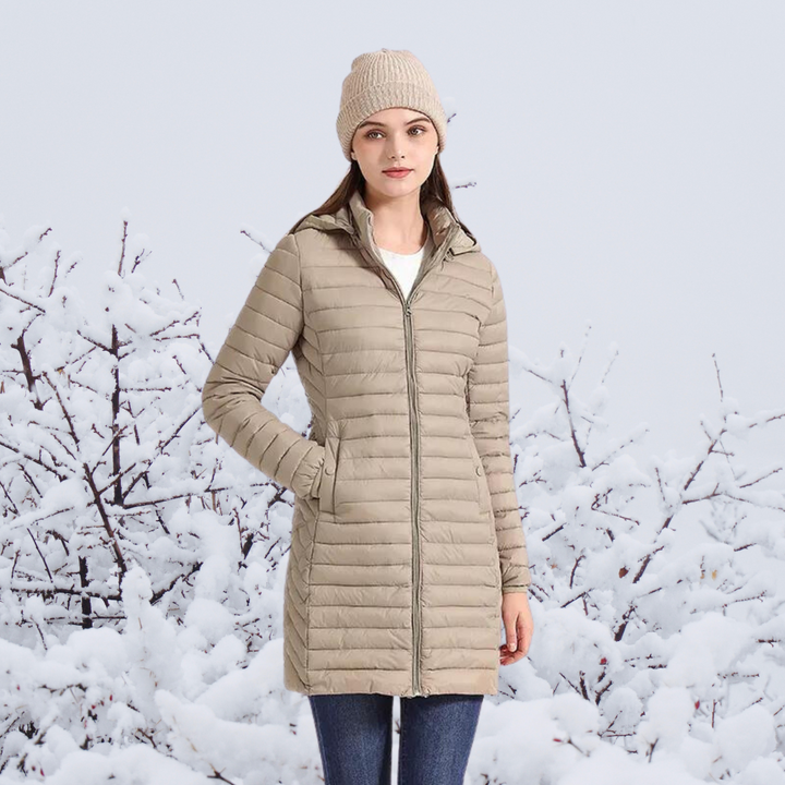 Zennor ultralight long hooded puffer parka – image 4