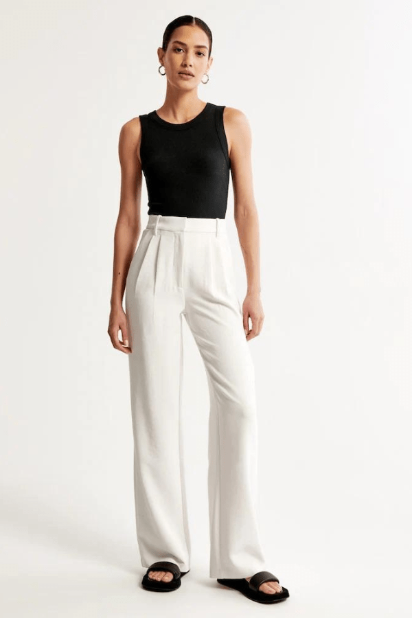 Ida sleek high waisted wide leg trousers