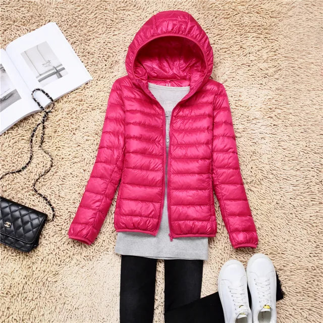 Nia packable hooded puffer coat