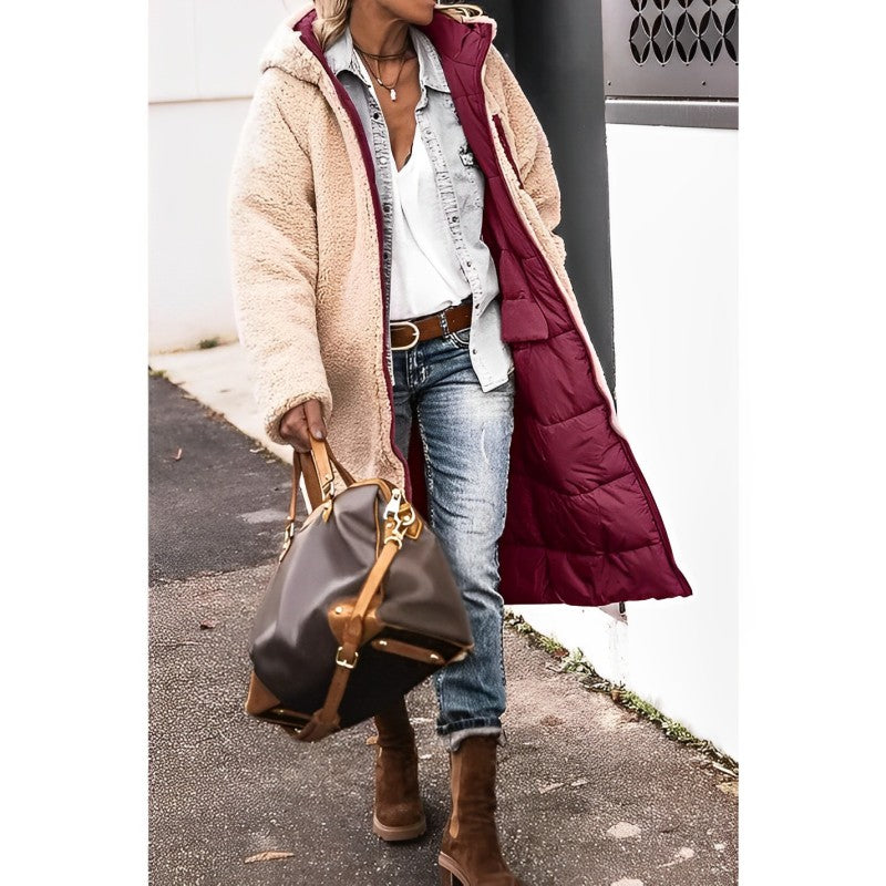 Seraphine reversible teddy lined hooded long coat – image 11