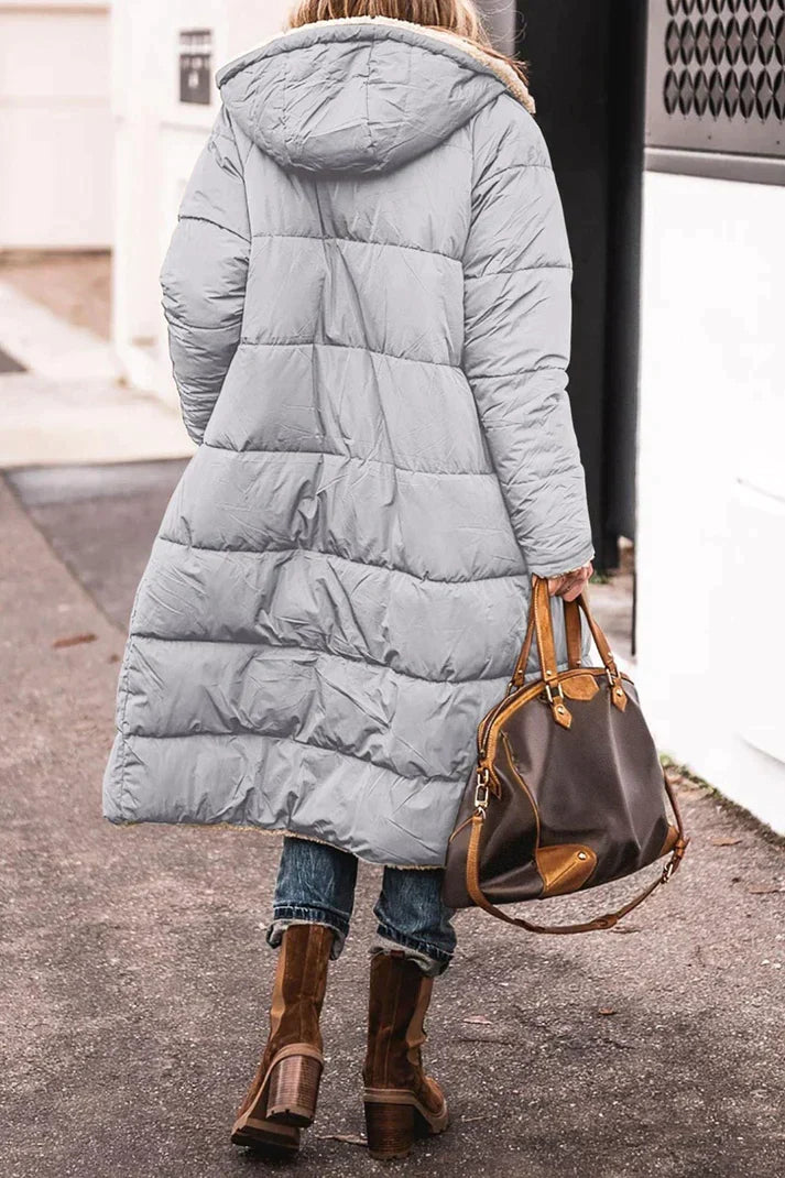 Seraphine reversible teddy lined hooded long coat – image 7
