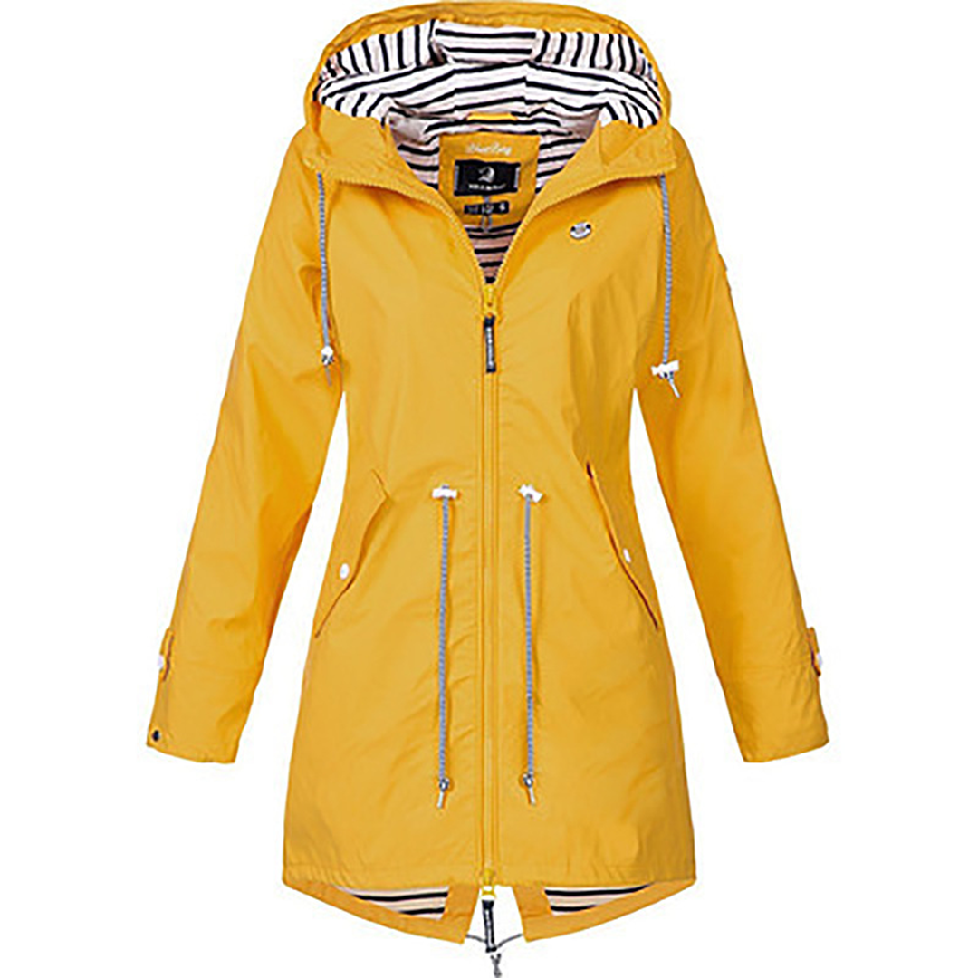 Saoirse long waterproof hooded raincoat