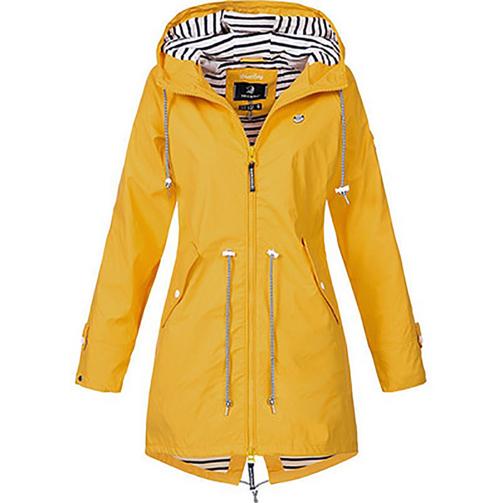 Saoirse long waterproof hooded raincoat