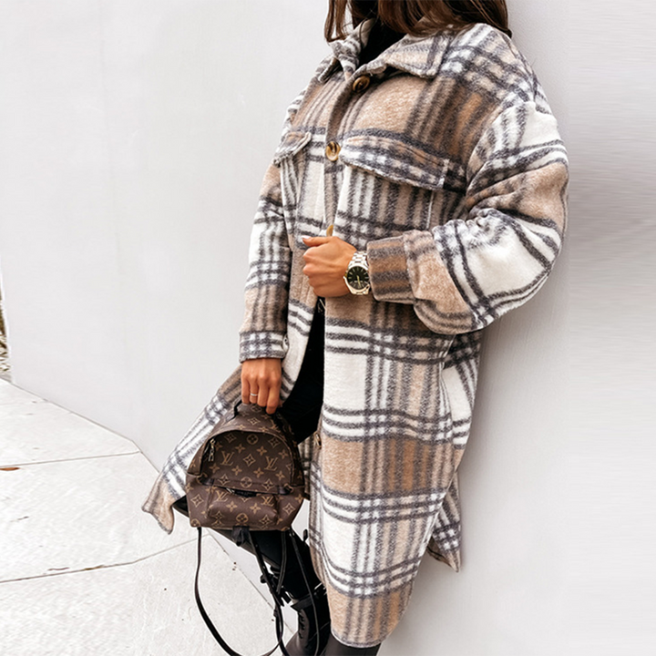 Gemma long check coat – image 6