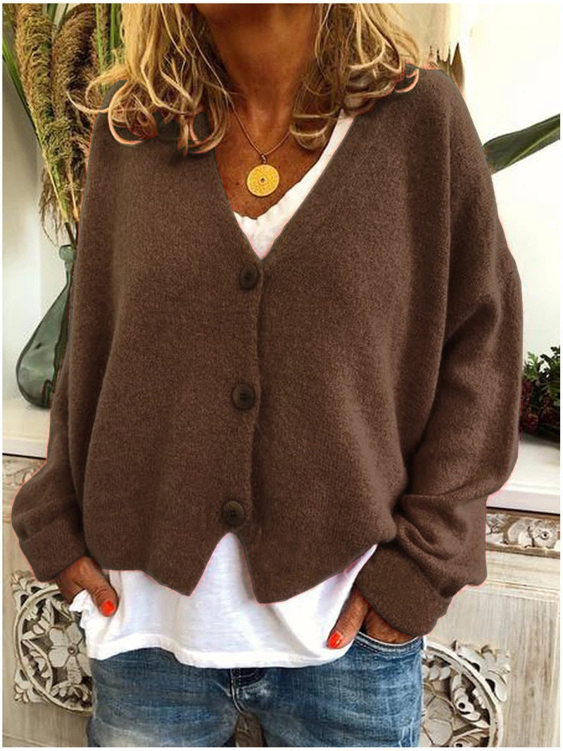 Davina oversized V neck button cardigan – image 15