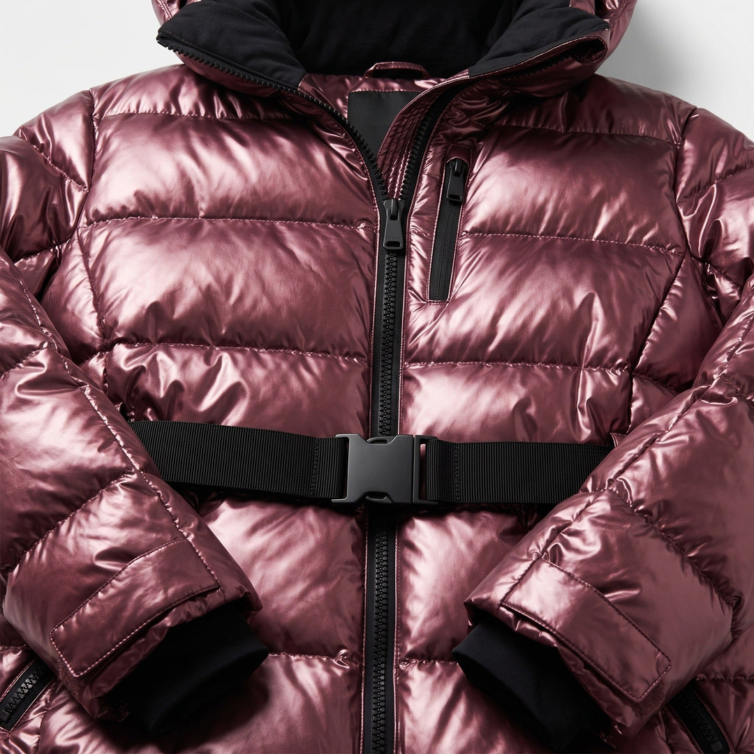 Katie belted hooded padded ski jacket – image 3