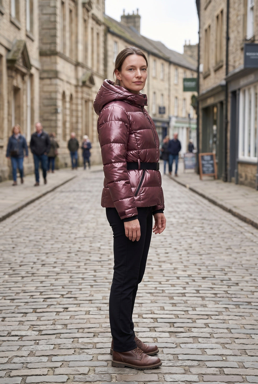 Katie belted hooded padded ski jacket – image 4