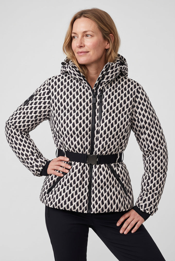 Katie belted hooded padded ski jacket – image 5