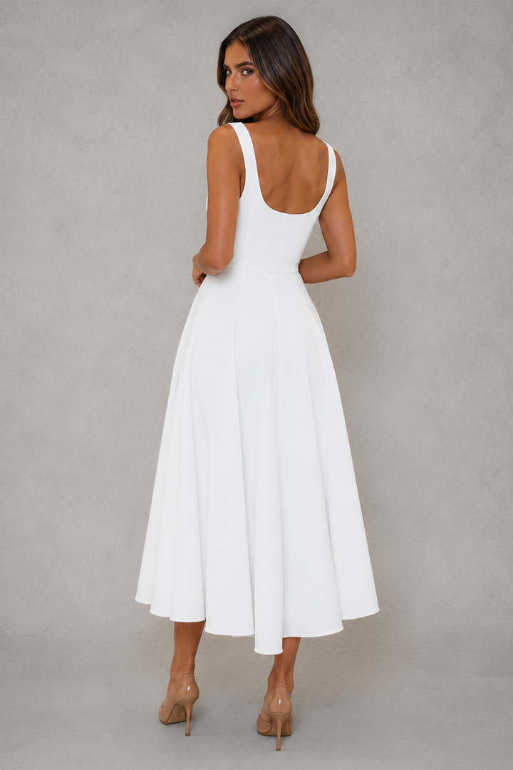 Belle square neck a line midi dress – image 3