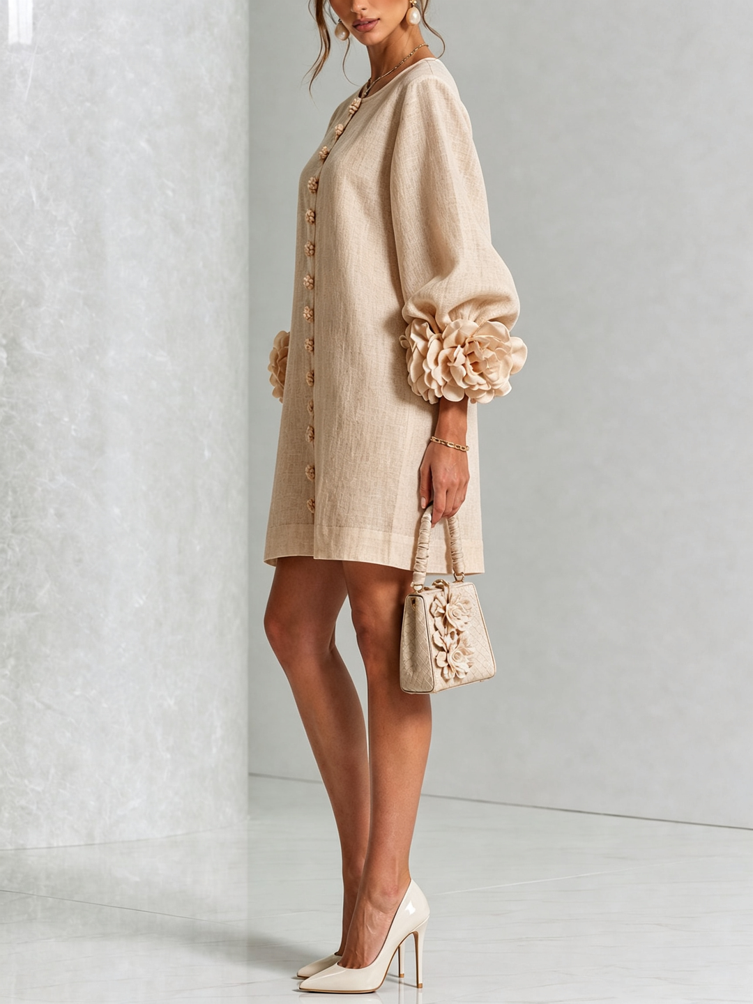 Agatha rose cuff A line dress – image 29