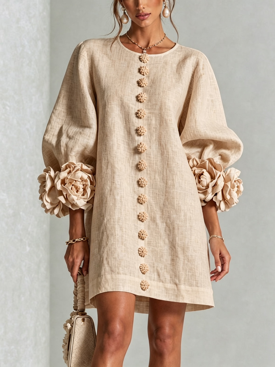 Agatha rose cuff A line dress – image 7