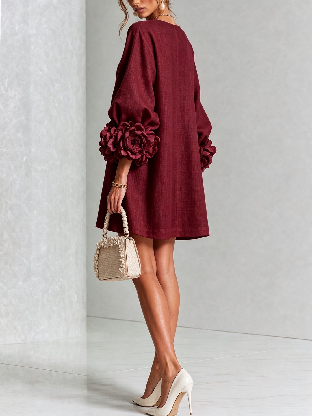 Agatha rose cuff A line dress – image 39