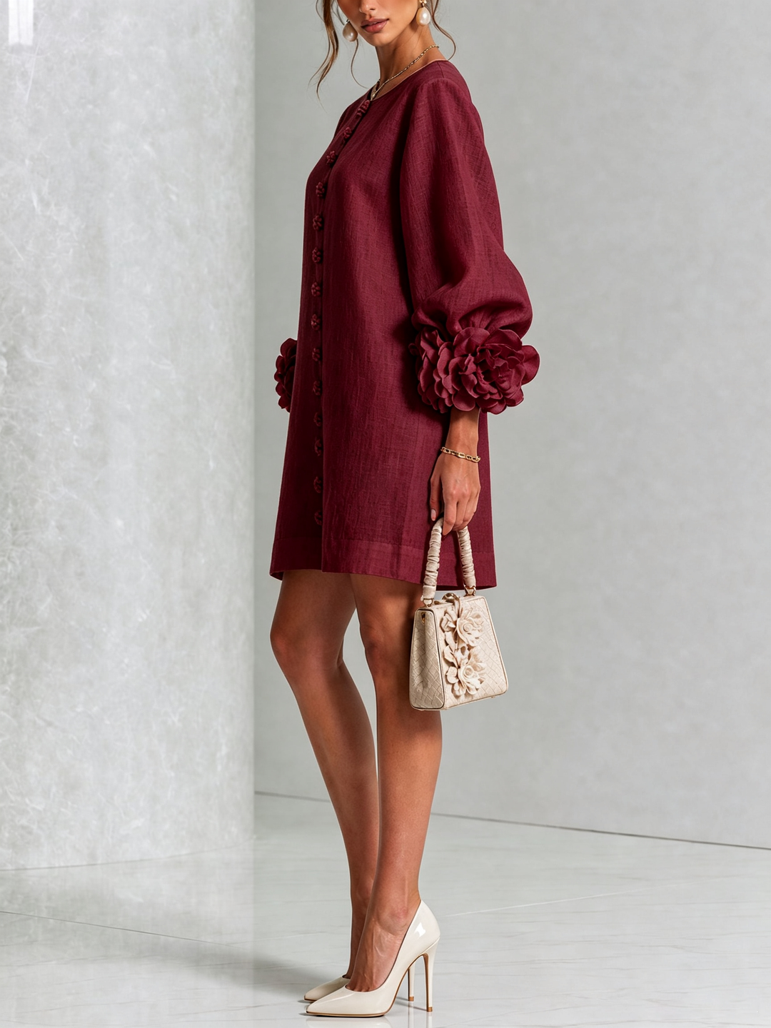 Agatha rose cuff A line dress – image 38