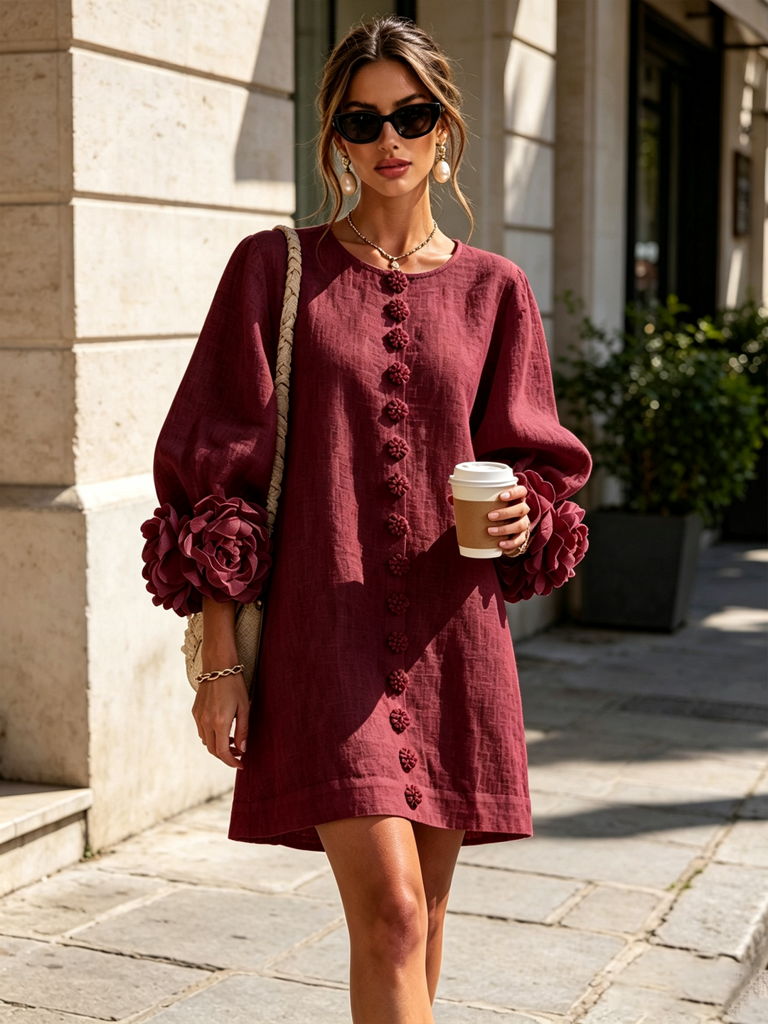 Agatha rose cuff A line dress – image 40