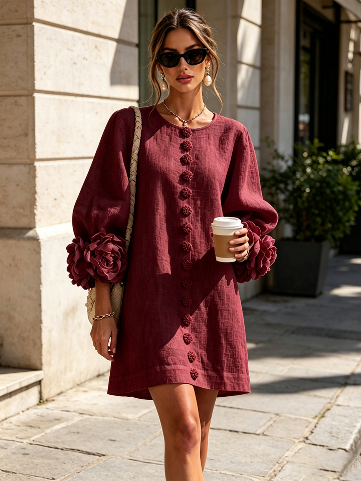 Agatha rose cuff A line dress – image 40