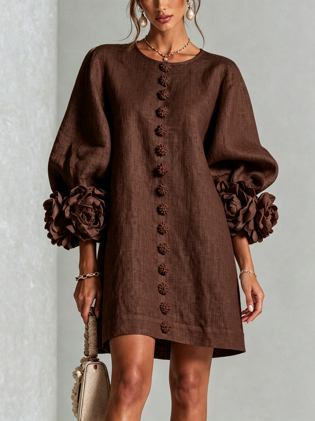 Agatha rose cuff A line dress – image 8