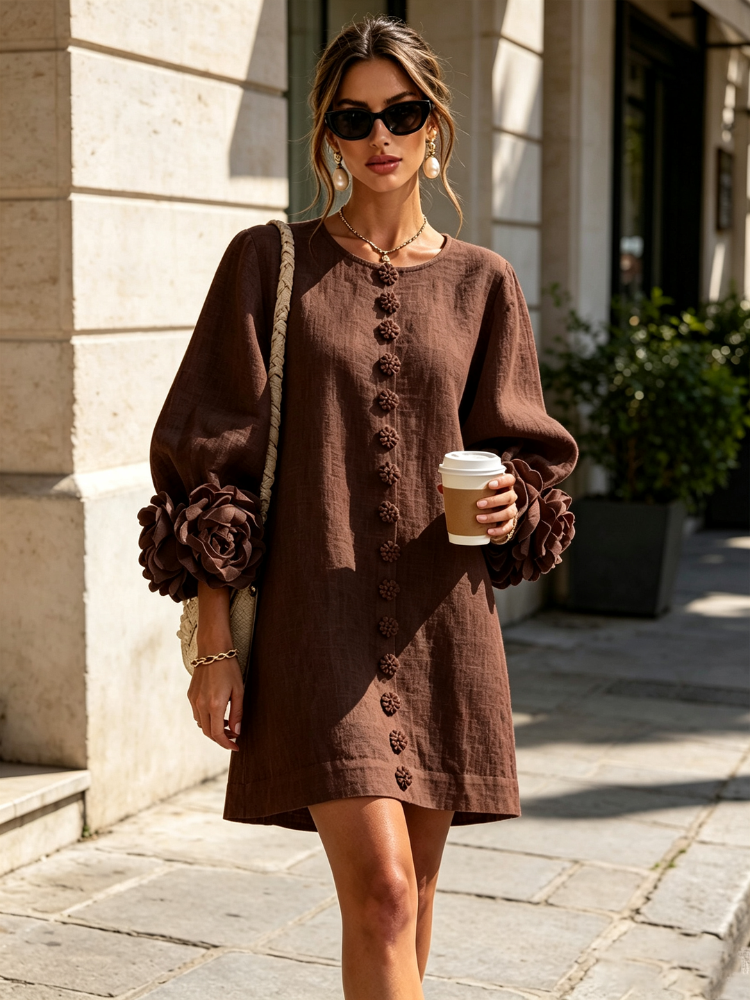 Agatha rose cuff A line dress – image 34