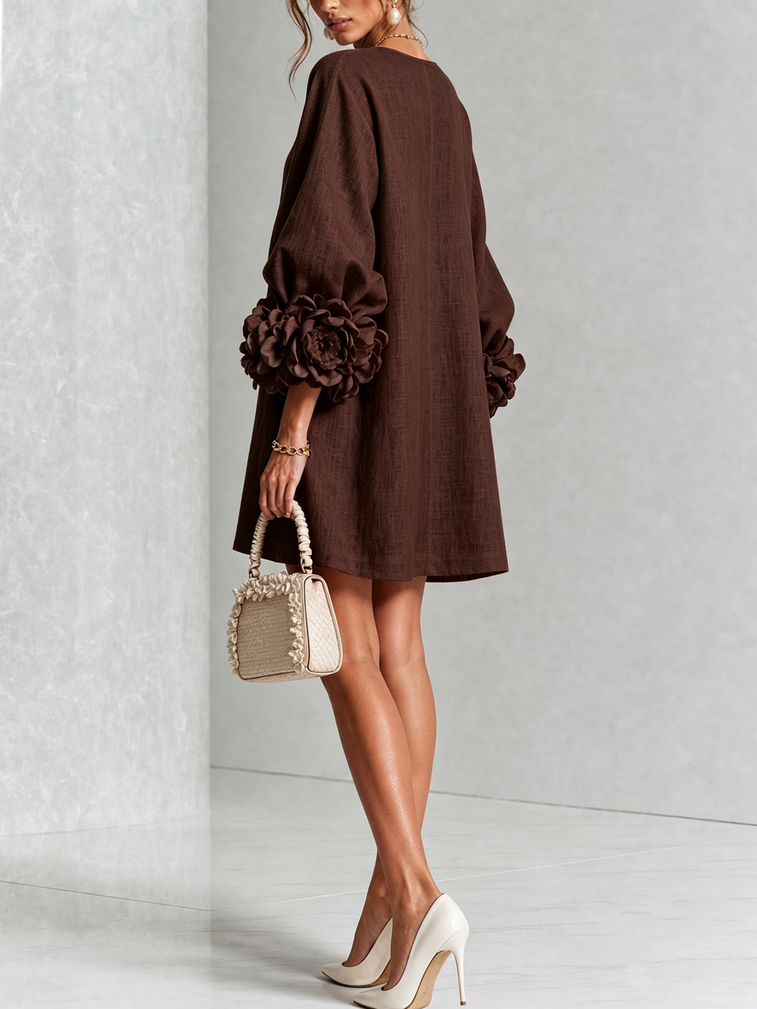 Agatha rose cuff A line dress – image 33