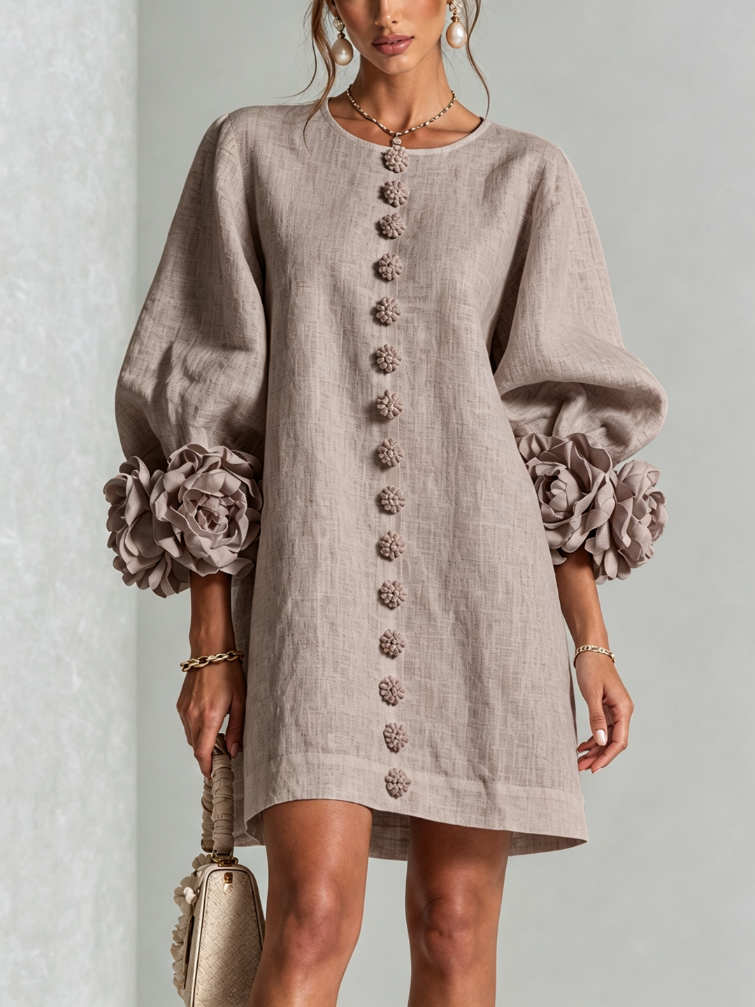 Agatha rose cuff A line dress – image 11
