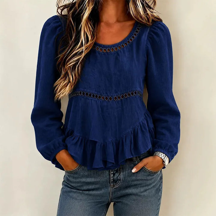 Lavinia lace trim ruffle blouse – image 4