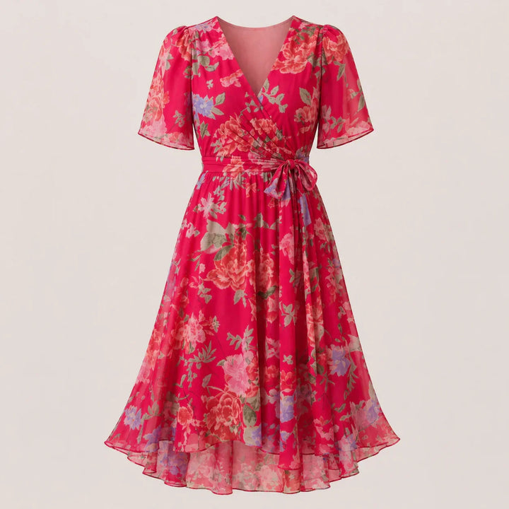 Ava floral midi wrap dress with tummy control – image 11