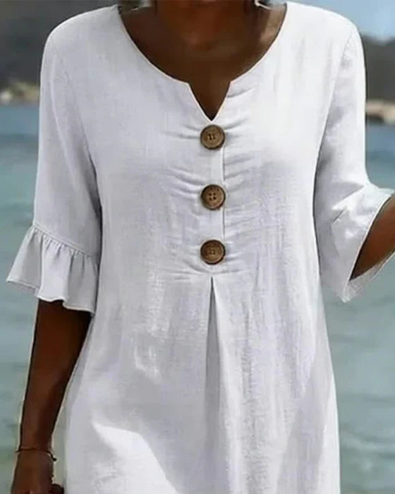 Evangeline button front loose fit dress – image 13