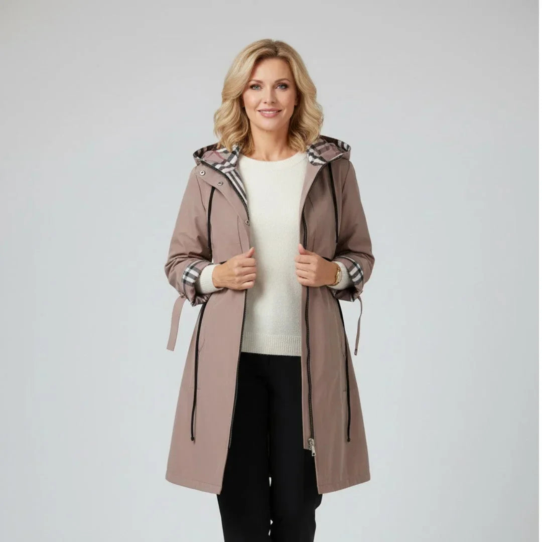 Rebecca longline zip up hooded coat