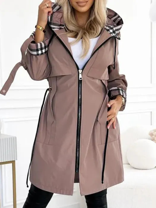Rebecca longline zip up hooded coat – image 2