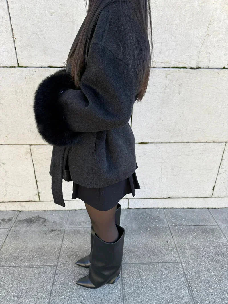 Eugenie belted oversized wrap coat – image 10