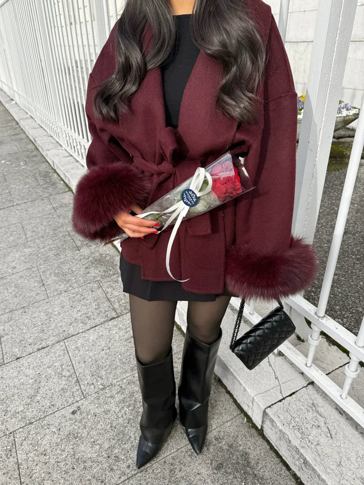 Eugenie belted oversized wrap coat – image 11