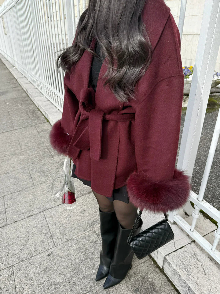 Eugenie belted oversized wrap coat – image 12