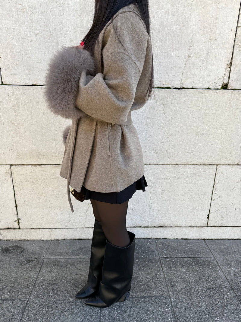 Eugenie belted oversized wrap coat – image 2