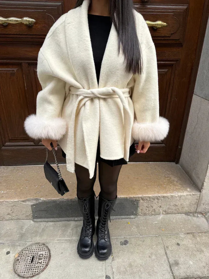 Eugenie belted oversized wrap coat – image 3