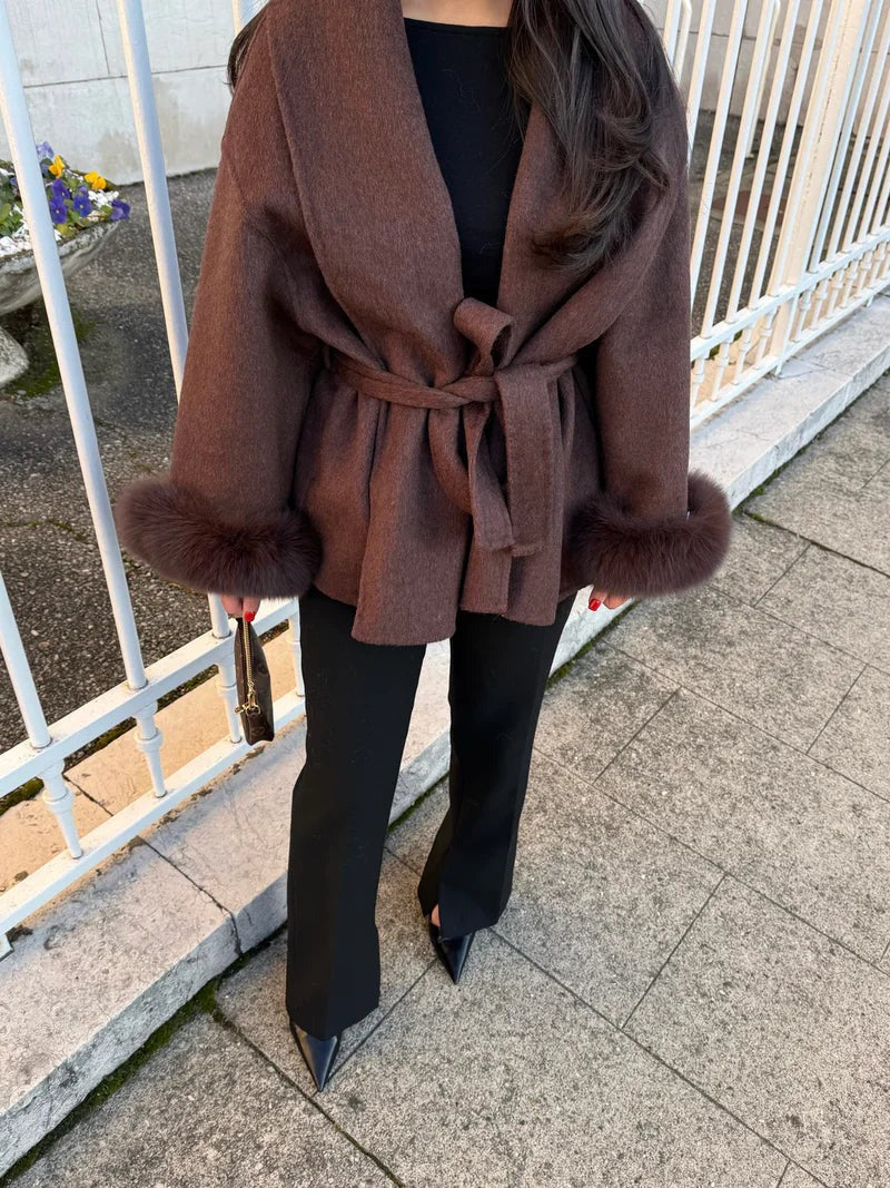 Eugenie belted oversized wrap coat – image 4