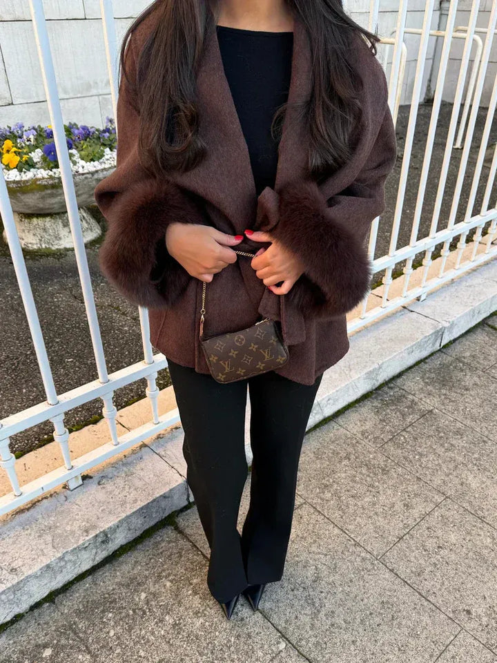 Eugenie belted oversized wrap coat – image 5