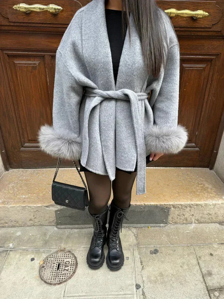 Eugenie belted oversized wrap coat – image 6