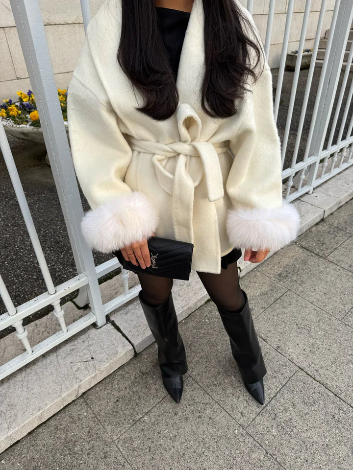 Eugenie belted oversized wrap coat – image 7