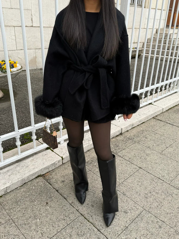 Eugenie belted oversized wrap coat – image 9