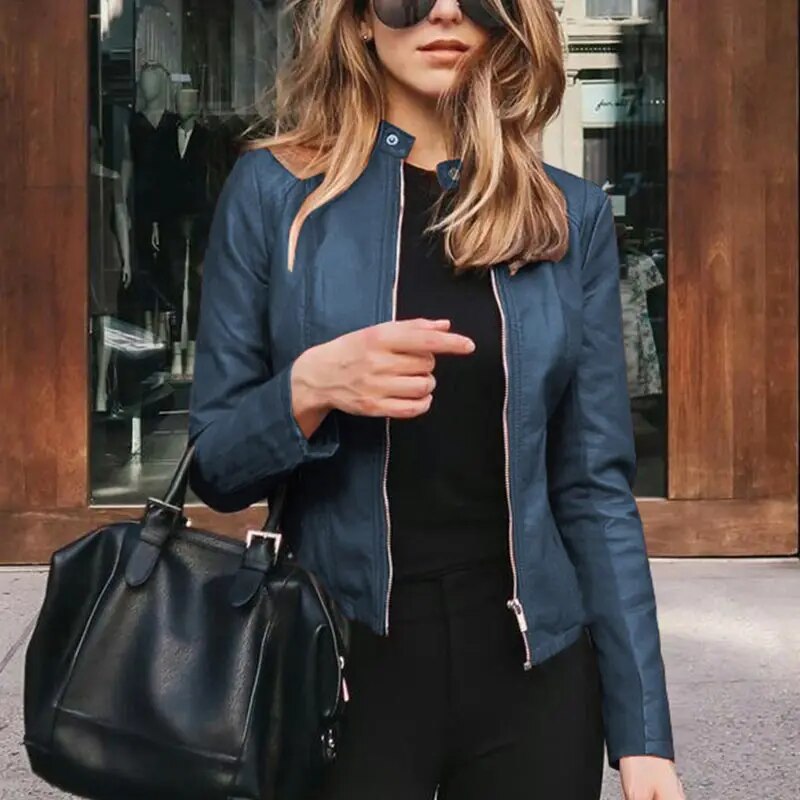 Elspeth draped cropped faux leather jacket – image 10