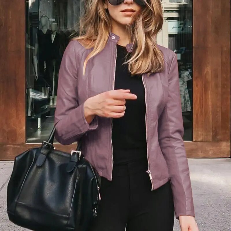 Elspeth draped cropped faux leather jacket – image 8