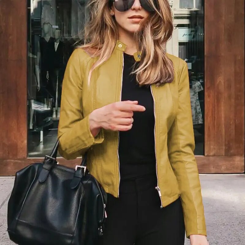 Elspeth draped cropped faux leather jacket – image 9