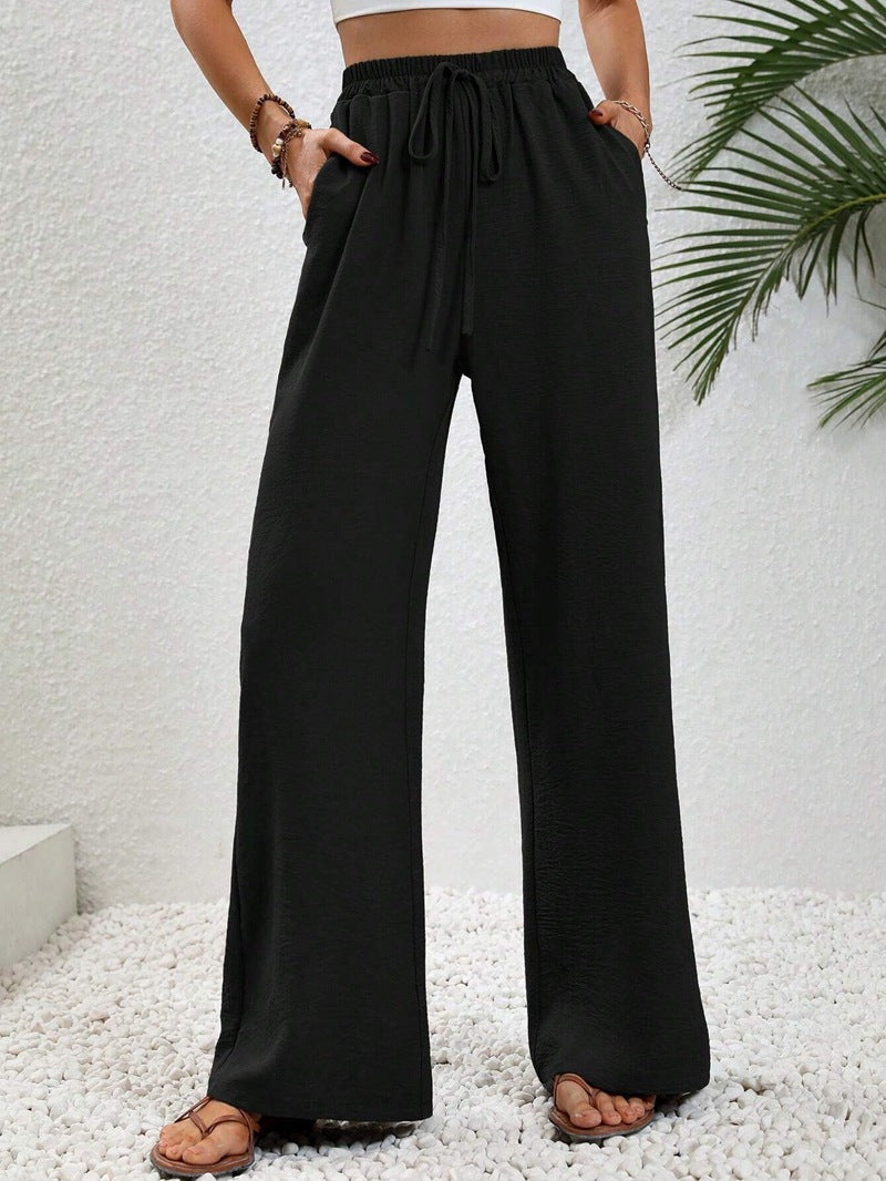 Iona draped wide leg tailored trousers