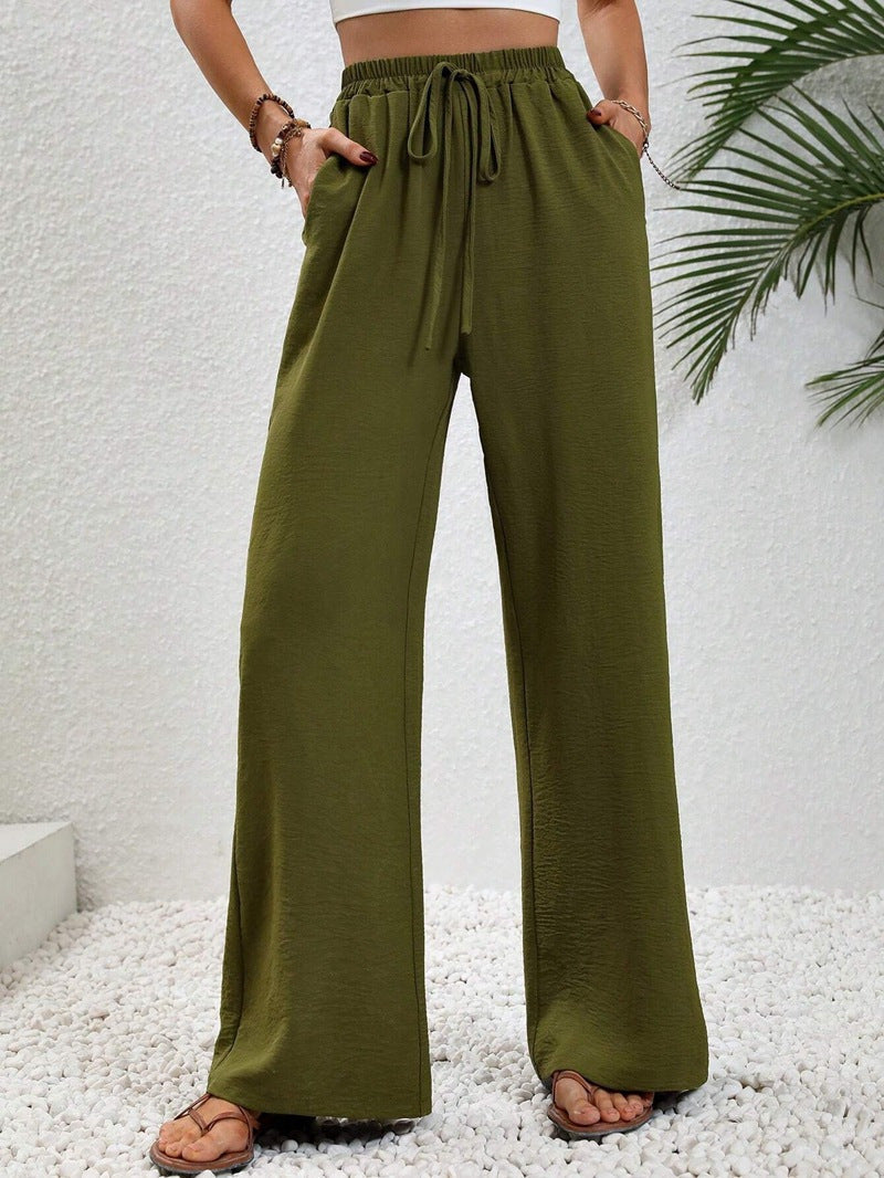 Iona draped wide leg tailored trousers – image 3